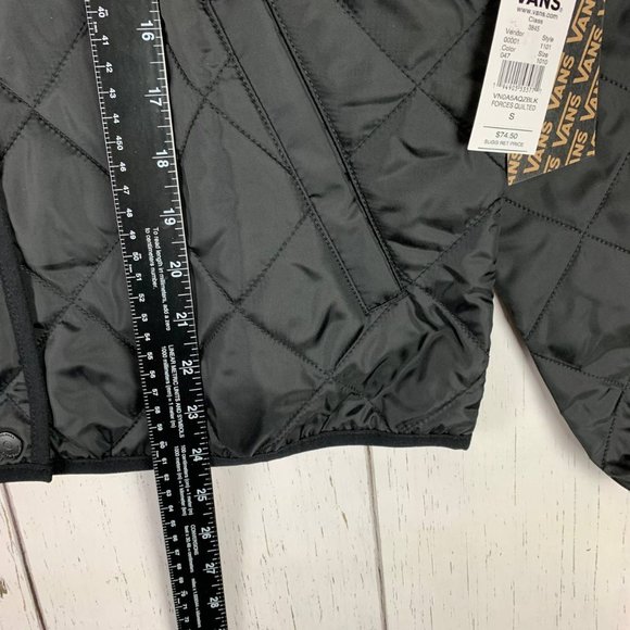 Vans Small Black Quilted Long Sleeve Jacket New Women - Picture 7 of 8